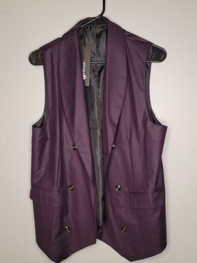 Plum Double-Breasted Blazer Vest – Size Small (NWT)